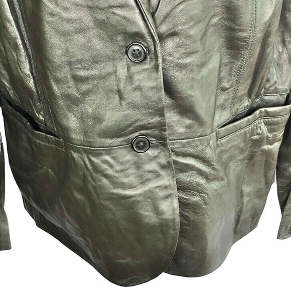 Genuine Leather Jessica London 20W Womens Black Blazer Sleek & Classic Design - Picture 6 of 11